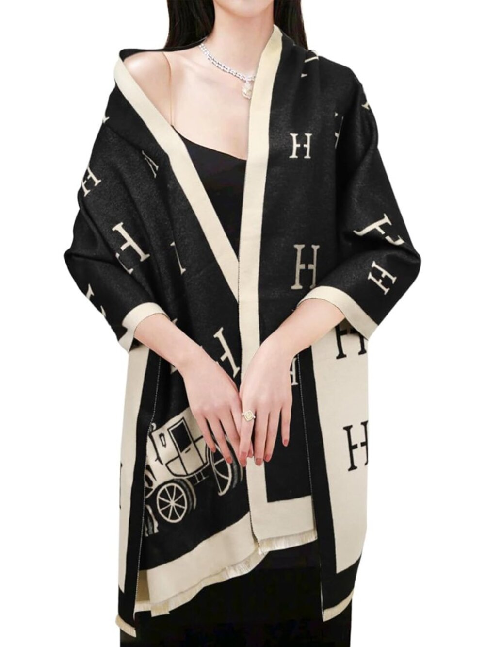 Scarfs for Women Pashmina Silky Shawl Wrap for Evening Dressing Blanket Open Fro - Picture 3 of 7